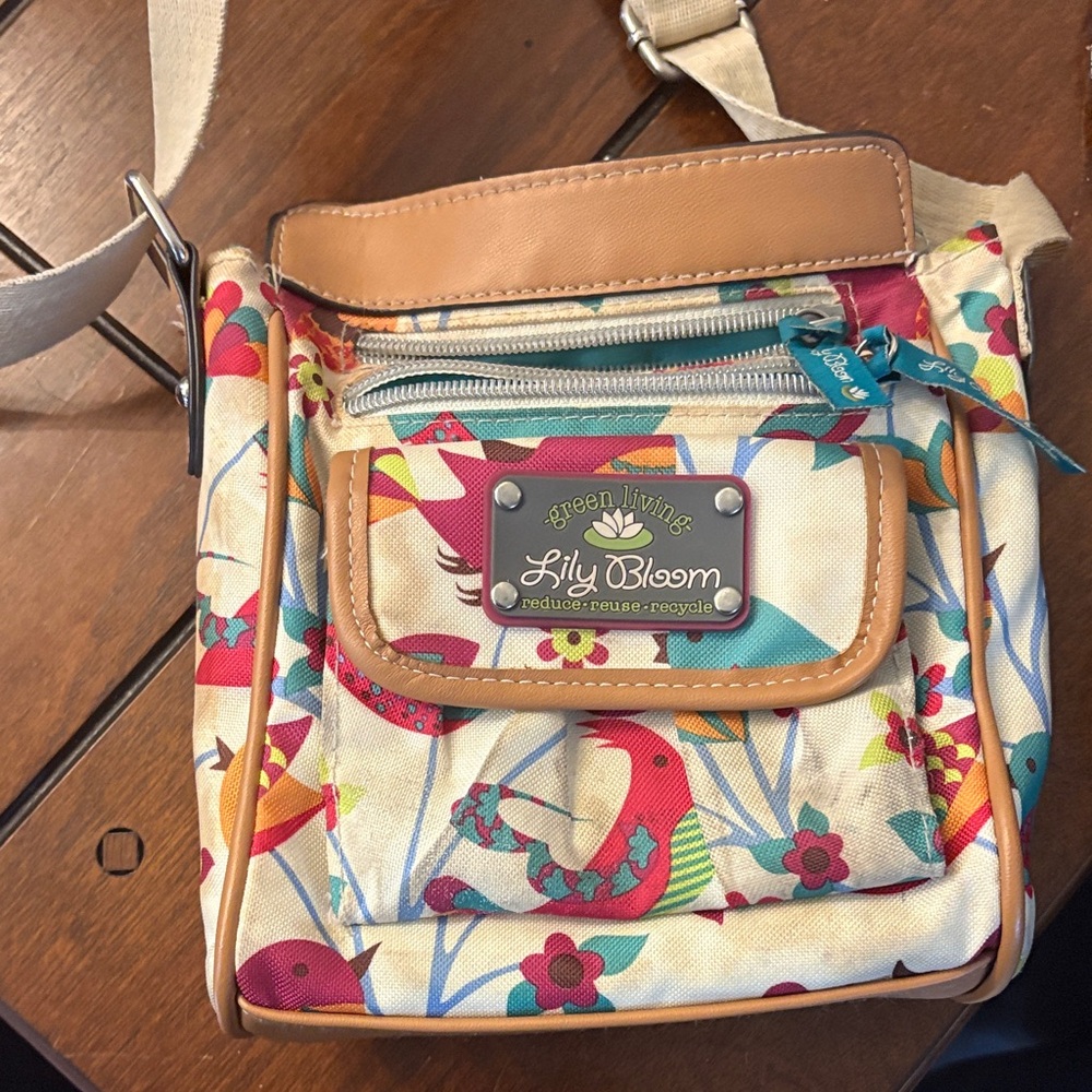 Lily Bloom Colorful Bird Print Crossbody Bag
